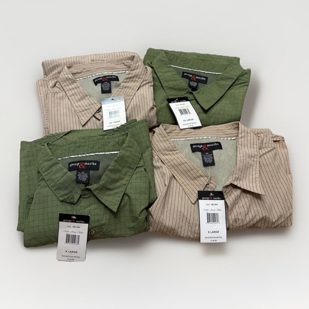 George & Martha Button Down Shirt Lot Mens Size XL & 2XL Long Sleeve Casual NWT